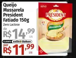 Supermercado Dalben Queijo mussarela president fatiado oferta