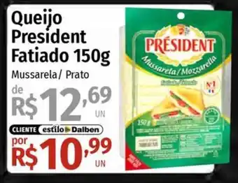 Supermercado Dalben Queijo president fatiado oferta
