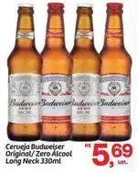Fort Atacadista Budweiser - cerveja original/zero alcool long neck oferta