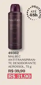 O Boticário Malbec - antitranspiran te desodorante aerossol oferta