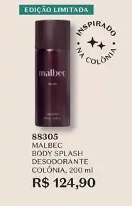 O Boticário Malbec - body splash desodorante colônia oferta