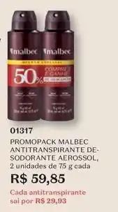 O Boticário Malbec - promopack antitranspirante de-sodorante aerossol oferta