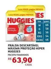 Assaí Atacadista Huggies - fralda descartável máxima proteção hiper oferta