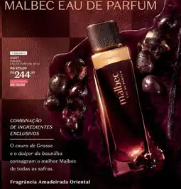 O Boticário Malbec - fragrância amadeirrada oriental oferta