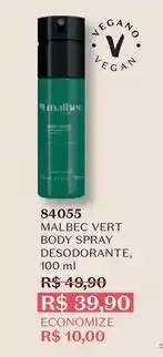 O Boticário Malbec - vert body spray desodorante oferta