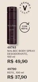 O Boticário Malbec - body spray desodorante oferta