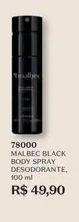 O Boticário Malbec - black body spray desodorante oferta