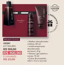 O Boticário Malbec - kit oferta