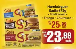 Supermercado Dalben Hambúrguer Sadia 672g oferta