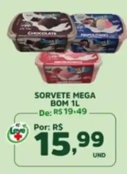 Araújo Supermercados Sorvete mega bom 1l oferta
