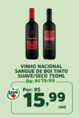 Araújo Supermercados vinho nacional sangue de boi tinto suave/seco oferta