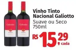 Camiño supermercados Vinho Tinto Nacional Galiotto Suave ou Seco oferta