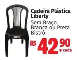 Camiño supermercados Cadeira Plástica Liberty Sem Braço Branca ou Preta Bistrô oferta