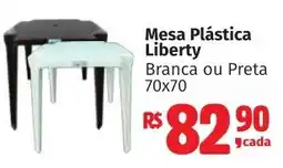 Camiño supermercados Mesa Plástica Liberty Branca ou Preta oferta