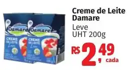 Camiño supermercados Creme de Leite Damare oferta