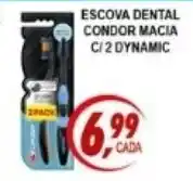 Kaçula Supermercados escova dental condor macia c/ 2 dynamic oferta