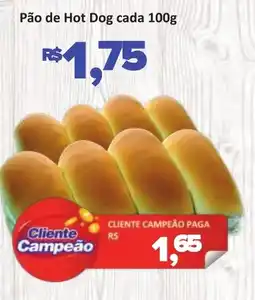 Paulistão Supermercados Pão de Hot Dog oferta