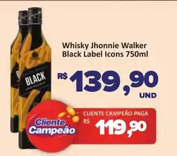 Paulistão Supermercados Whisky Jhonnie Walker Black Label Icons oferta