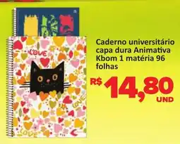 Paulistão Supermercados Caderno universitário capa dura Animativa oferta