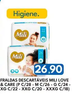 Rancho Bom Supermercados Fraldas descartáveis mili love & care oferta