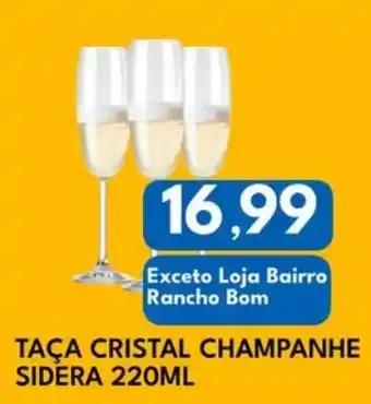 Rancho Bom Supermercados Taça cristal champanhe oferta