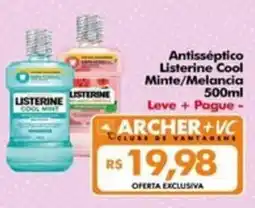 Supermercados Archer Antisséptico Listerine Cool Minte/Melancia oferta