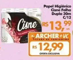 Supermercados Archer Papel Higiênico Cisne Folha Dupla 30m oferta