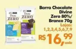 Supermercados Archer Barra Chocolate Divine Zero 80% Branco oferta