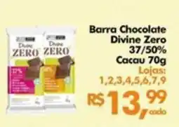 Supermercados Archer Barra Chocolate Divine Zero oferta