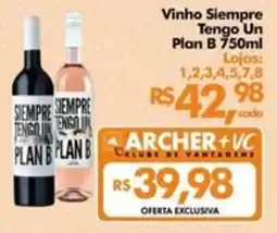 Supermercados Archer Vinho Siempre Tengo Un Plan B 750ml oferta