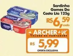 Supermercados Archer Sardinha Gomes Da Costa Lta oferta
