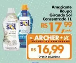Supermercados Archer Amaciante Roupa Girando Sol Concentrado 1L oferta