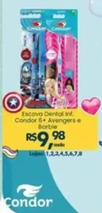 Supermercados Archer Escova Dental Inf. Condor 6+ Avengers e Barbie oferta