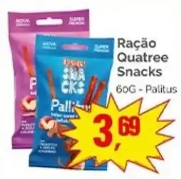 Supermercados Rena Ração Quatree Snacks oferta