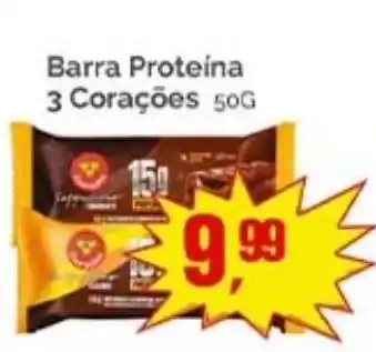 Supermercados Rena Barra Proteina 3 Corações oferta