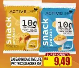 Supermercado leal Salgadinho active life proteico sabores oferta