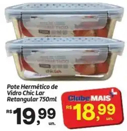Fort Atacadista Pote hermético de vidro chic lar retangular oferta