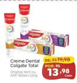 Novo Atacarejo Creme Dental Colgate Total Original Mint ou Anti Tártaro oferta