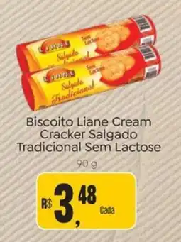 Novo Atacarejo Biscoito liane cream cracker salgado tradicional sem lactose oferta