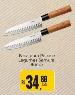 Novo Atacarejo Faca para Peixe e Legumes Samurai Brinox oferta