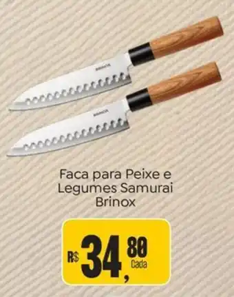 Novo Atacarejo Faca para Peixe e Legumes Samurai Brinox oferta