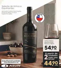 Asun Vinho chileno marchile gran reserva oferta