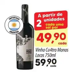 Asun Vinho Cu4tro Monos Locos oferta