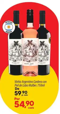Asun Vinho Argentino Cordero con Piel de Lobo Malbec oferta
