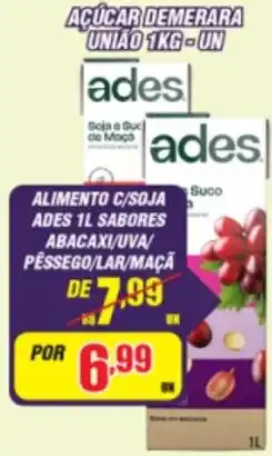 Violeta Supermercados alimento c/soja ades 1l sabores abacaxi/uba/pêssego/lar/maçã oferta