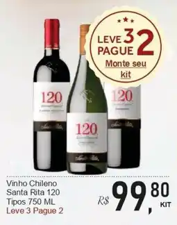 Festval Vinho chileno santa rita 120 oferta