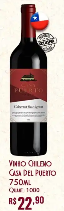 Vinho chileno casa del puerto