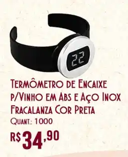 Giassi Supermercados Termômetro de encaixe p/vinho em abs e aço inox fracalanza cor preta oferta