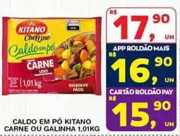 Roldão Caldo em pó kitano carne ou galinha oferta