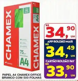 Roldão Papel a4 chamex office branco oferta